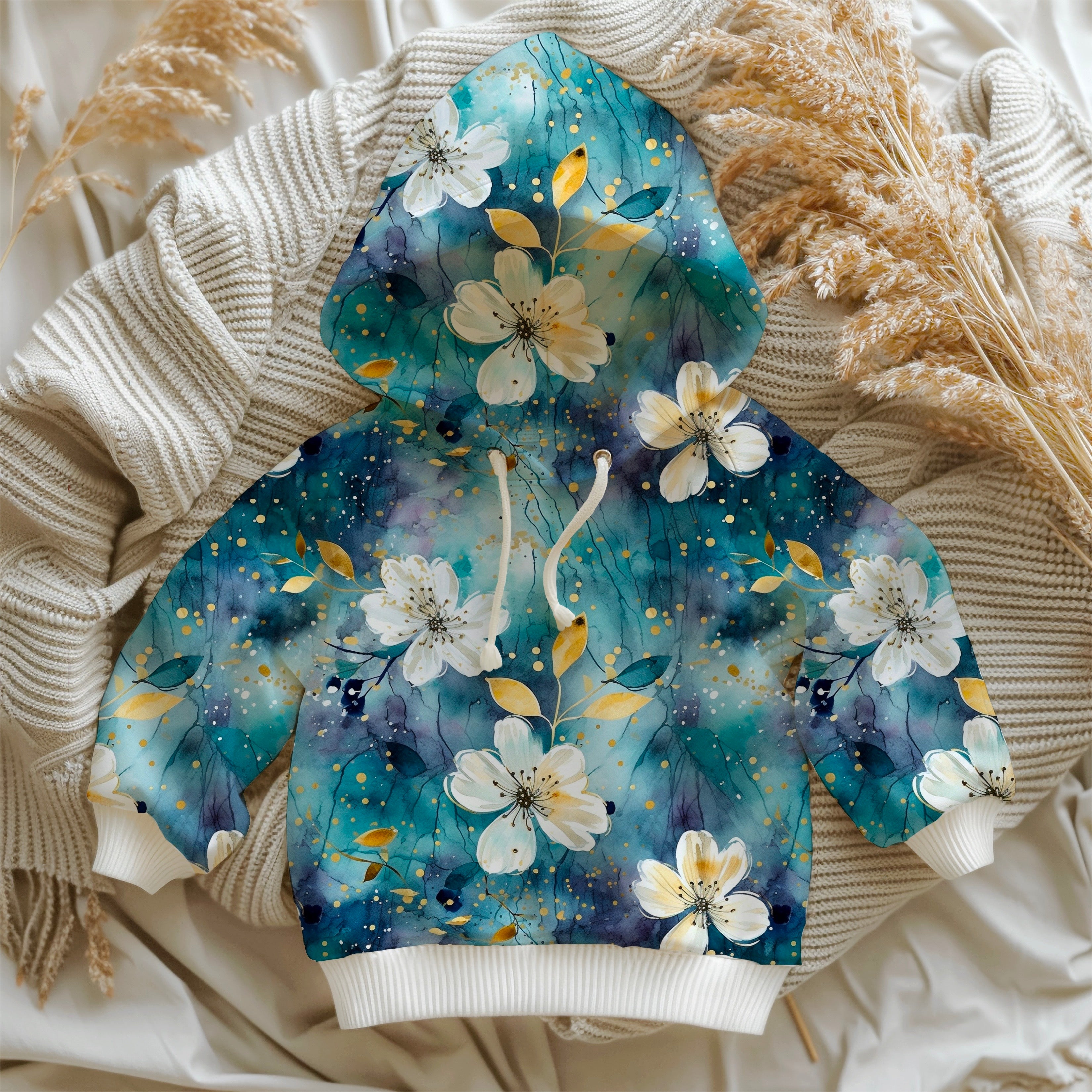 Aquarell, blau grüne Blumen  Dauervorbestellung